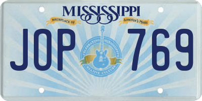 MS license plate JOP769