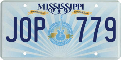 MS license plate JOP779
