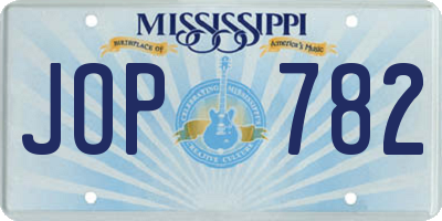 MS license plate JOP782
