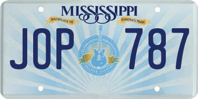MS license plate JOP787