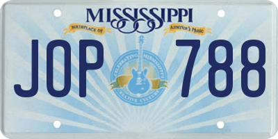 MS license plate JOP788