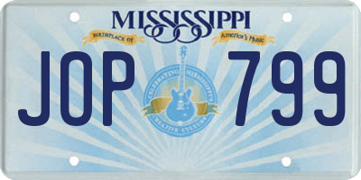 MS license plate JOP799