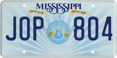 MS license plate JOP804