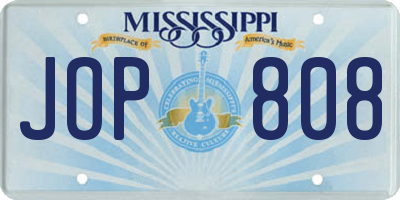 MS license plate JOP808