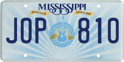MS license plate JOP810
