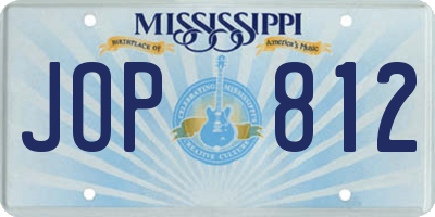 MS license plate JOP812