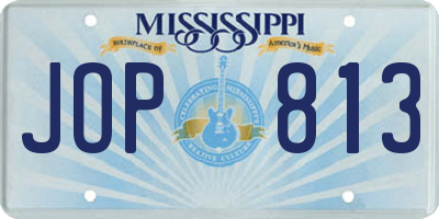 MS license plate JOP813