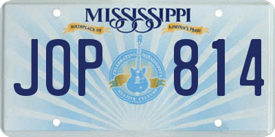 MS license plate JOP814