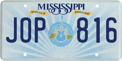 MS license plate JOP816