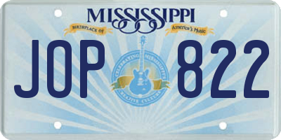 MS license plate JOP822