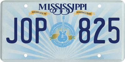 MS license plate JOP825