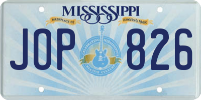 MS license plate JOP826