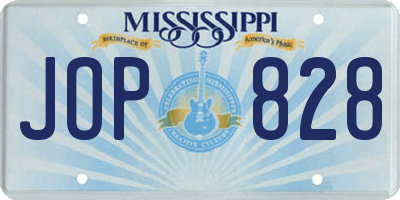 MS license plate JOP828