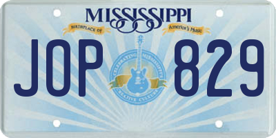 MS license plate JOP829