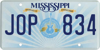 MS license plate JOP834