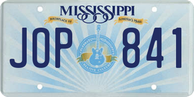 MS license plate JOP841