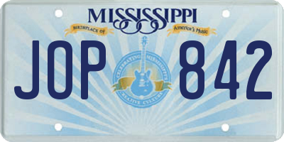 MS license plate JOP842