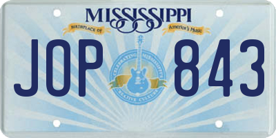 MS license plate JOP843