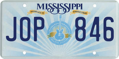 MS license plate JOP846