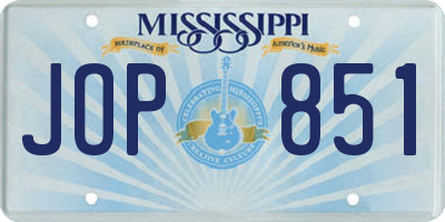 MS license plate JOP851