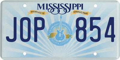 MS license plate JOP854