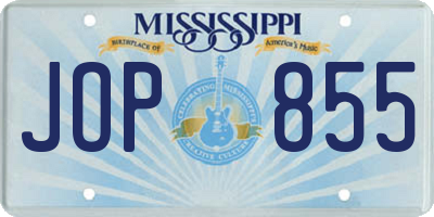MS license plate JOP855