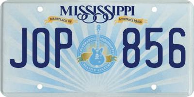 MS license plate JOP856