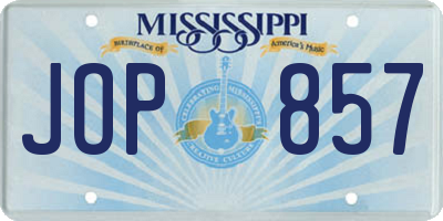 MS license plate JOP857