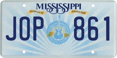 MS license plate JOP861