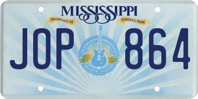 MS license plate JOP864