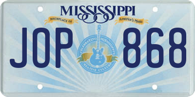 MS license plate JOP868