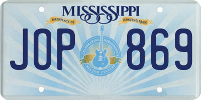 MS license plate JOP869