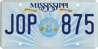 MS license plate JOP875