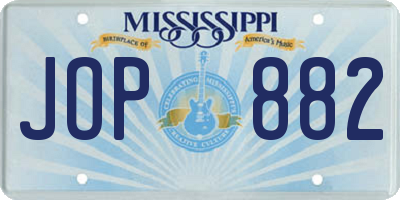 MS license plate JOP882