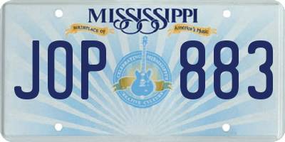 MS license plate JOP883