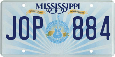 MS license plate JOP884