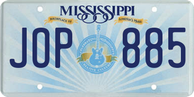MS license plate JOP885