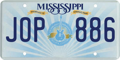 MS license plate JOP886
