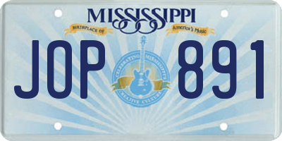 MS license plate JOP891