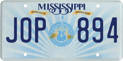 MS license plate JOP894