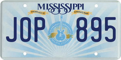 MS license plate JOP895