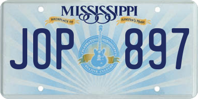 MS license plate JOP897