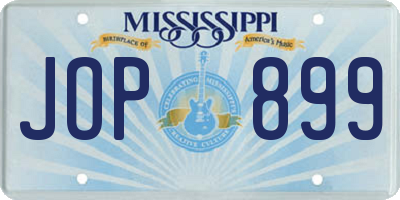 MS license plate JOP899