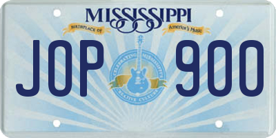 MS license plate JOP900