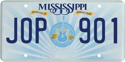 MS license plate JOP901