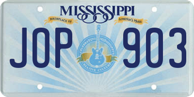 MS license plate JOP903
