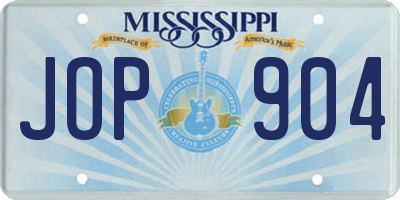 MS license plate JOP904