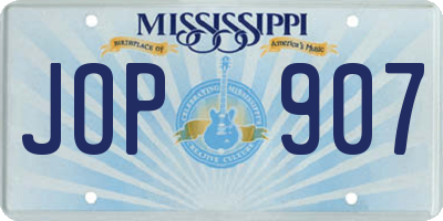 MS license plate JOP907