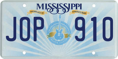 MS license plate JOP910