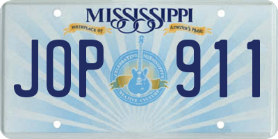 MS license plate JOP911